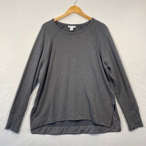 ATHLETA Women’s Size XL Gray Super Soft Round Neck Tunic Length Sweatshirt
